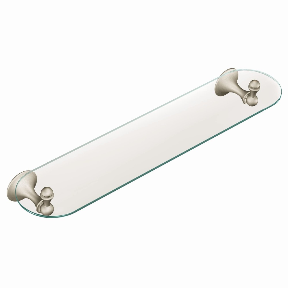 Moen DN7790BN Lounge Glass Bathroom Vanity Shelf Brushed Nickel Wall Mount